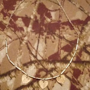 Gold plated heart-charm necklace